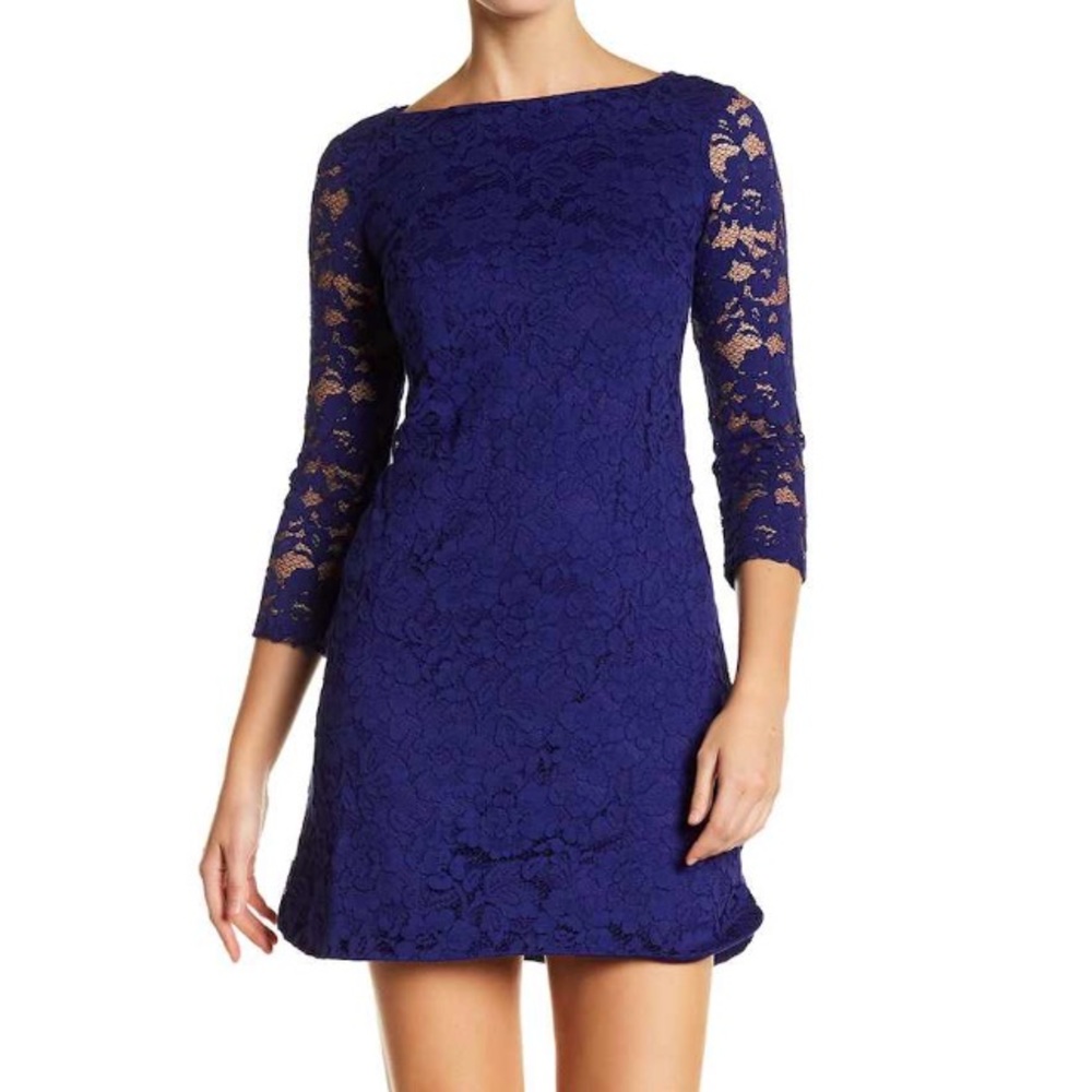 Vince Camuto 3/4 length sleeve lace overlay dress